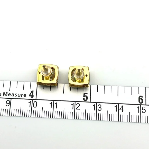 Kate Spade Gold and Silver Toned Multi Colored Glitter Sparkling Stud Earrings - Picture 4 of 4